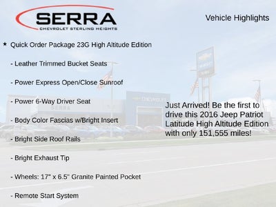 2016 Jeep Patriot High Altitude Edition