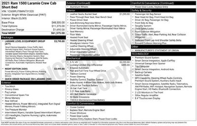 2021 RAM 1500 Laramie Crew Cab 4x4 5'7" Box