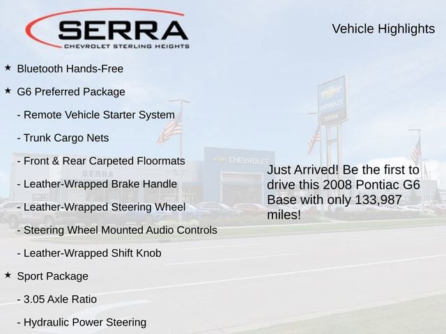 2008 Pontiac G6 4DR SDN W/1SV