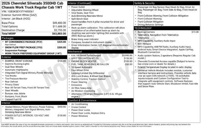 2026 Chevrolet Silverado 3500 HD Chassis Cab Work Truck