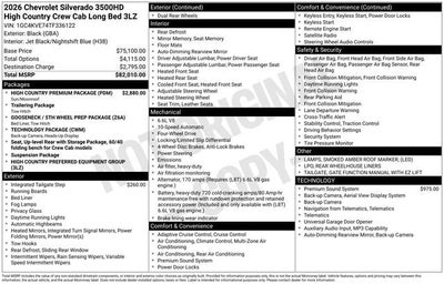 2026 Chevrolet Silverado 3500 HD High Country DRW
