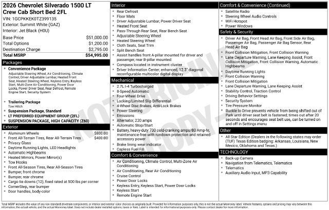 2026 Chevrolet Silverado 1500 LT (2FL)