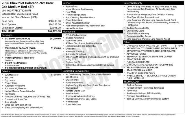 2026 Chevrolet Colorado ZR2