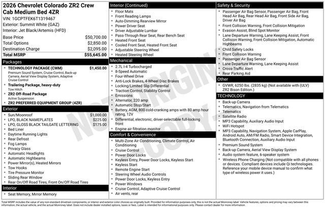 2026 Chevrolet Colorado ZR2