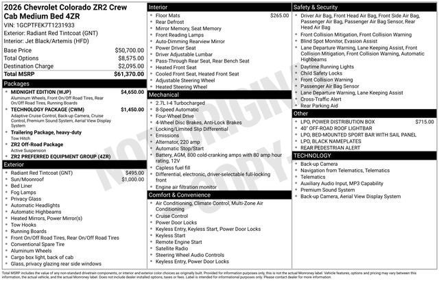 2026 Chevrolet Colorado ZR2