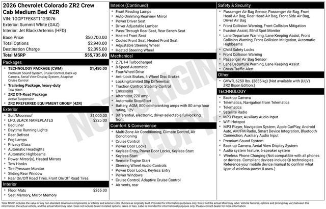 2026 Chevrolet Colorado ZR2