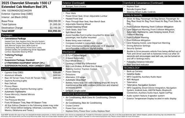 2025 Chevrolet Silverado 1500 LT (2FL)
