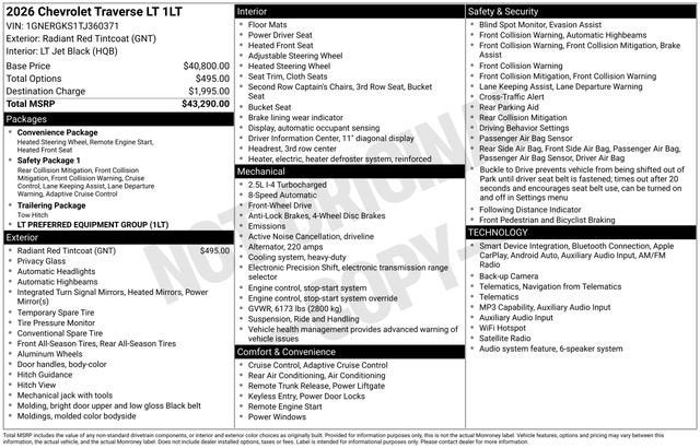 2026 Chevrolet Traverse LT