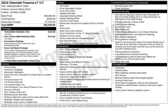 2024 Chevrolet Traverse LT