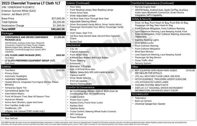 2023 Chevrolet Traverse LT Cloth