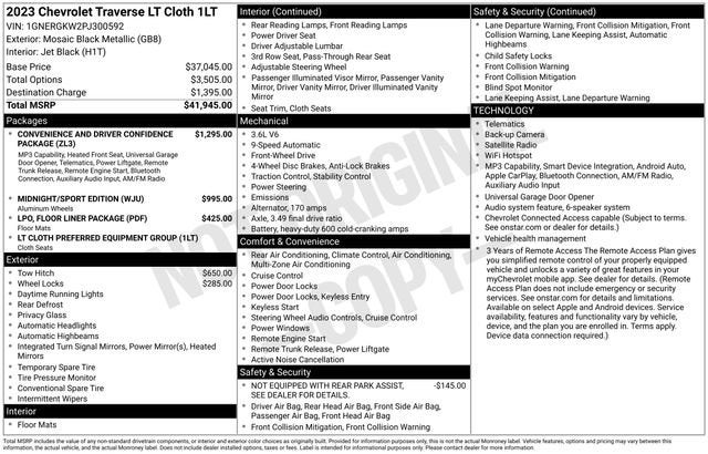 2023 Chevrolet Traverse LT Cloth