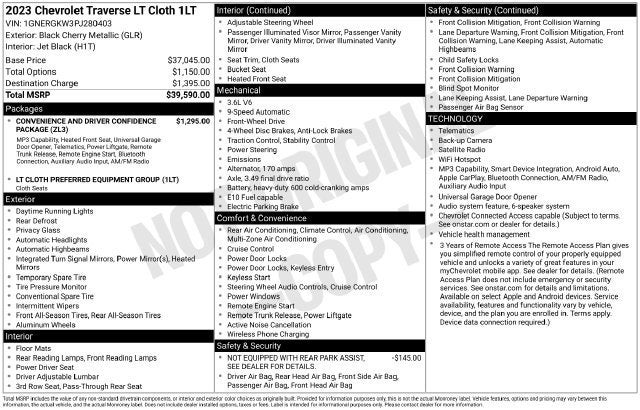 2023 Chevrolet Traverse LT Cloth