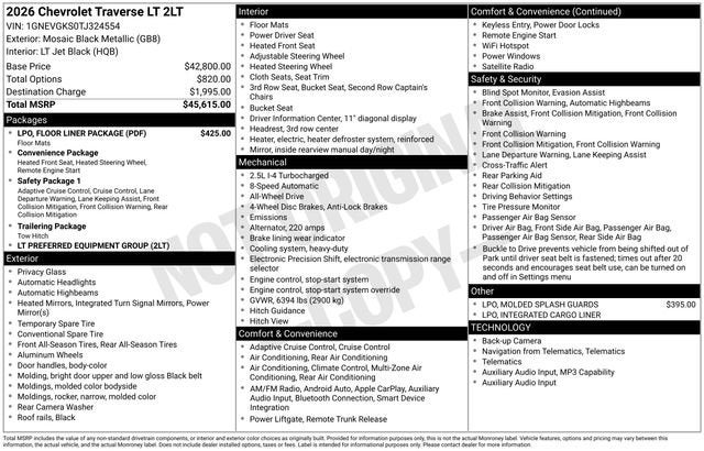 2026 Chevrolet Traverse LT