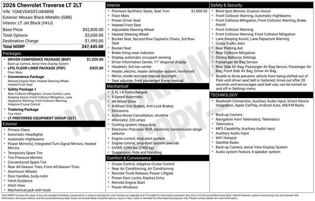 2026 Chevrolet Traverse LT