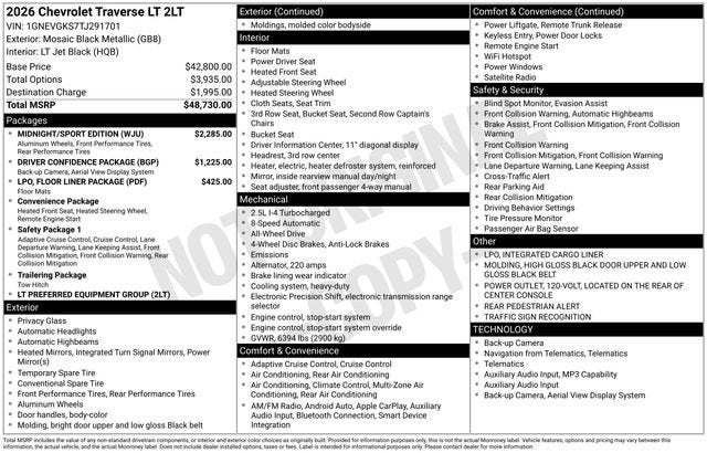 2026 Chevrolet Traverse LT