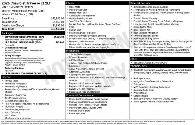 2026 Chevrolet Traverse LT