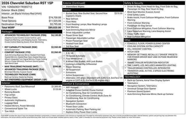 2026 Chevrolet Suburban RST