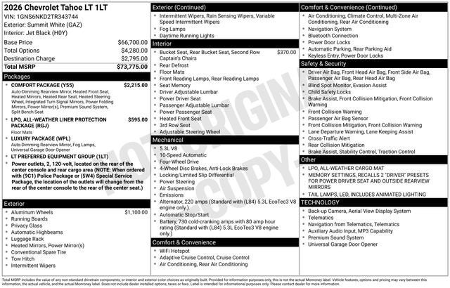 2026 Chevrolet Tahoe LT