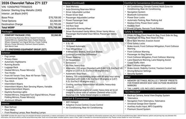 2026 Chevrolet Tahoe Z71