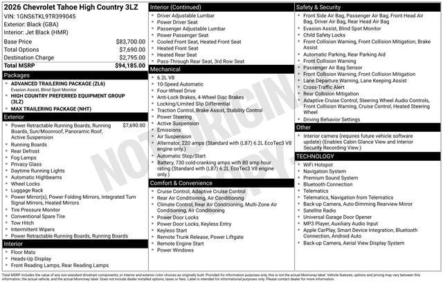 2026 Chevrolet Tahoe High Country