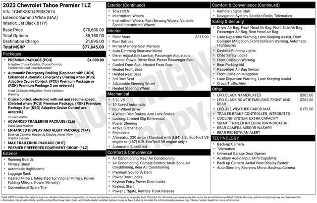 2023 Chevrolet Tahoe Premier