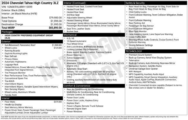 2024 Chevrolet Tahoe High Country