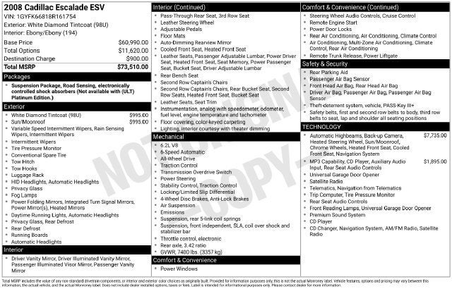 2008 Cadillac Escalade ESV Standard