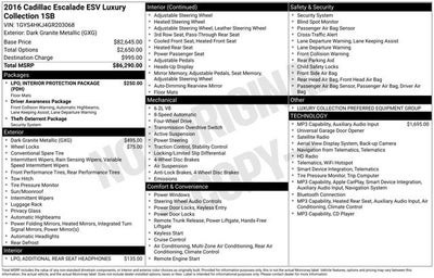 2016 Cadillac Escalade ESV Luxury Collection
