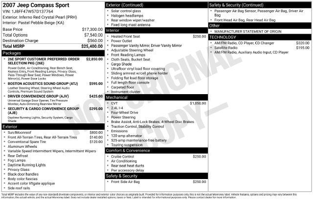 2007 Jeep Compass Sport