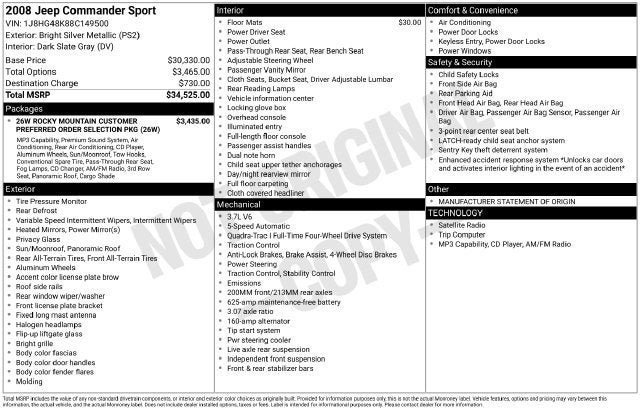 2008 Jeep Commander Sport