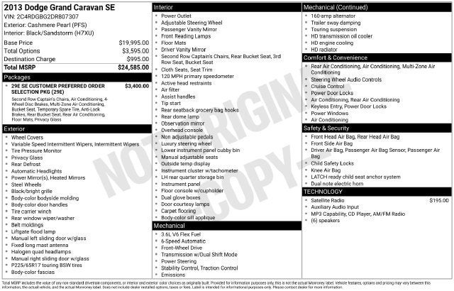 2013 Dodge Grand Caravan SE