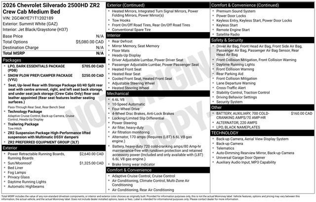 2026 Chevrolet Silverado 2500 HD ZR2