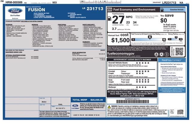 2020 Ford Fusion SE