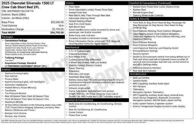 2025 Chevrolet Silverado 1500 LT (2FL)