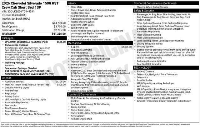 2026 Chevrolet Silverado 1500 RST