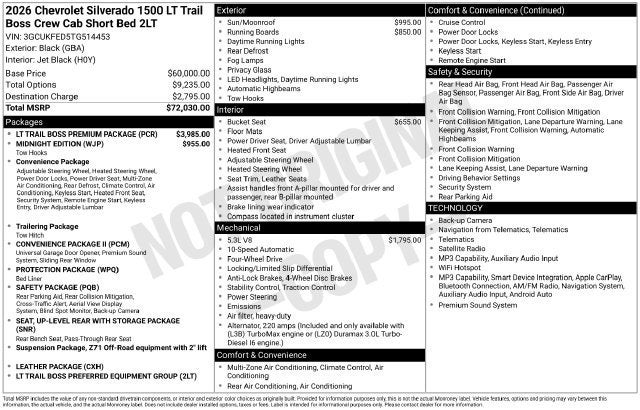 2026 Chevrolet Silverado 1500 LT Trail Boss