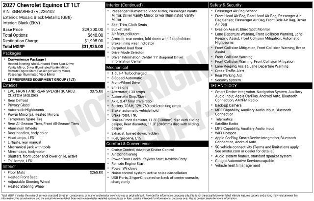 2027 Chevrolet Equinox LT