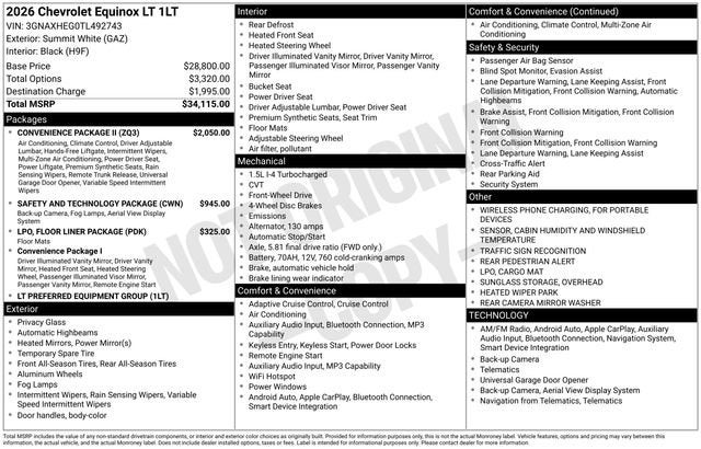 2026 Chevrolet Equinox LT