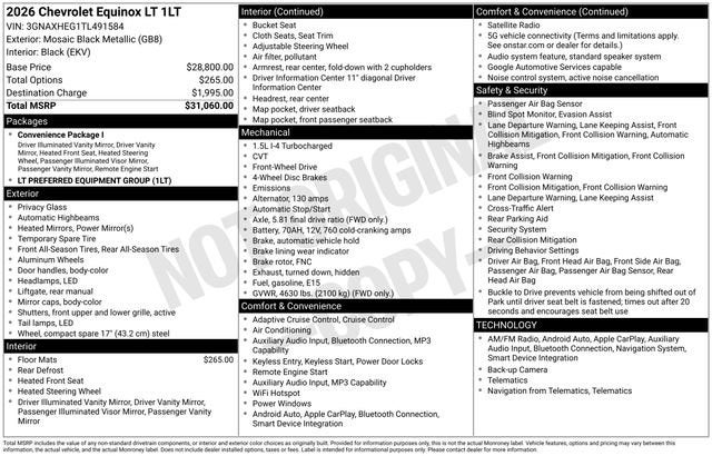 2026 Chevrolet Equinox LT