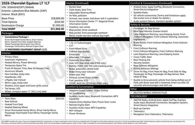 2026 Chevrolet Equinox LT