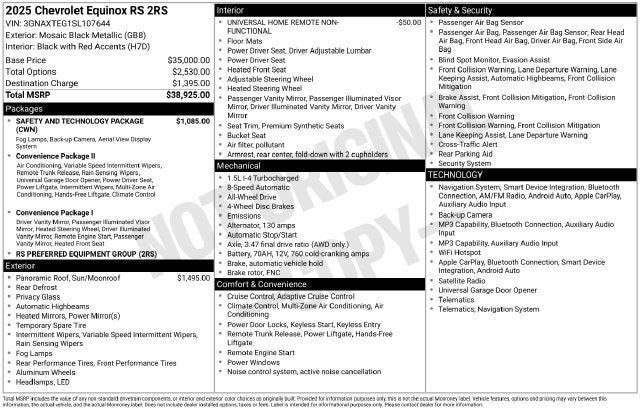 2025 Chevrolet Equinox RS