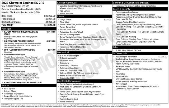 2027 Chevrolet Equinox RS