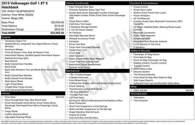 2015 Volkswagen Golf TSI S