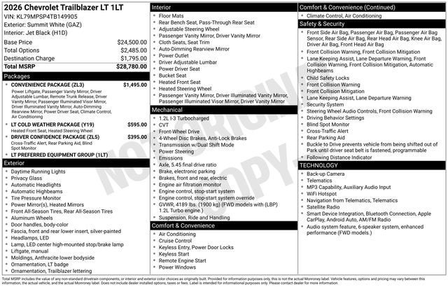 2026 Chevrolet Trailblazer LT