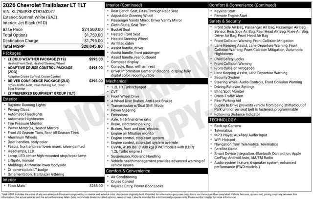 2026 Chevrolet Trailblazer LT