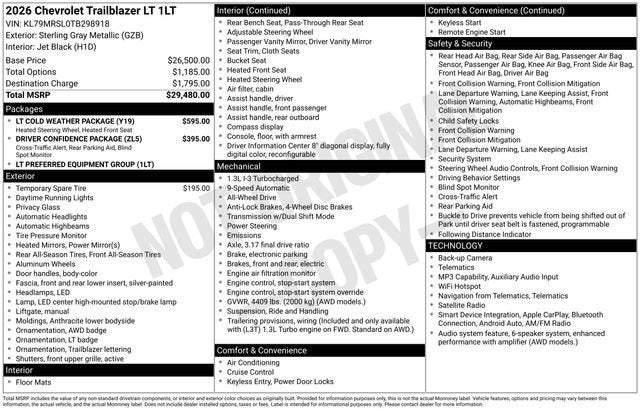 2026 Chevrolet Trailblazer LT