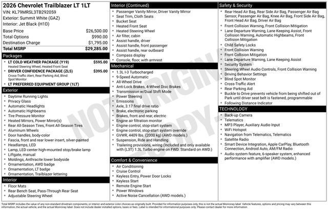 2026 Chevrolet Trailblazer LT