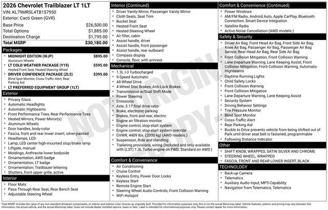 2026 Chevrolet Trailblazer LT