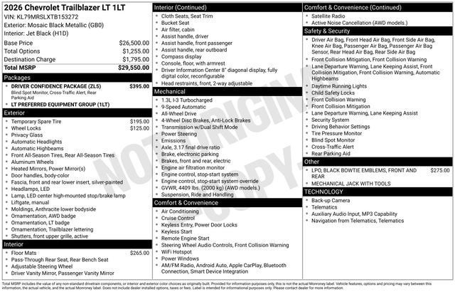 2026 Chevrolet Trailblazer LT