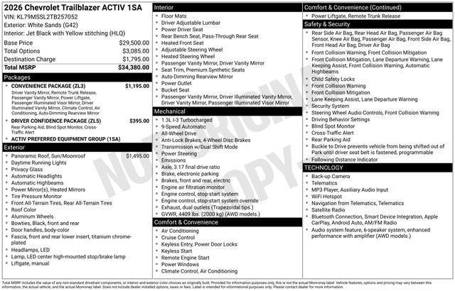 2026 Chevrolet Trailblazer ACTIV